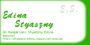 edina styaszny business card